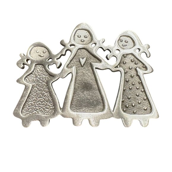 Vintage Cynthia Webb Pewter Brooch "Three Sisters" - Picture 1 of 2